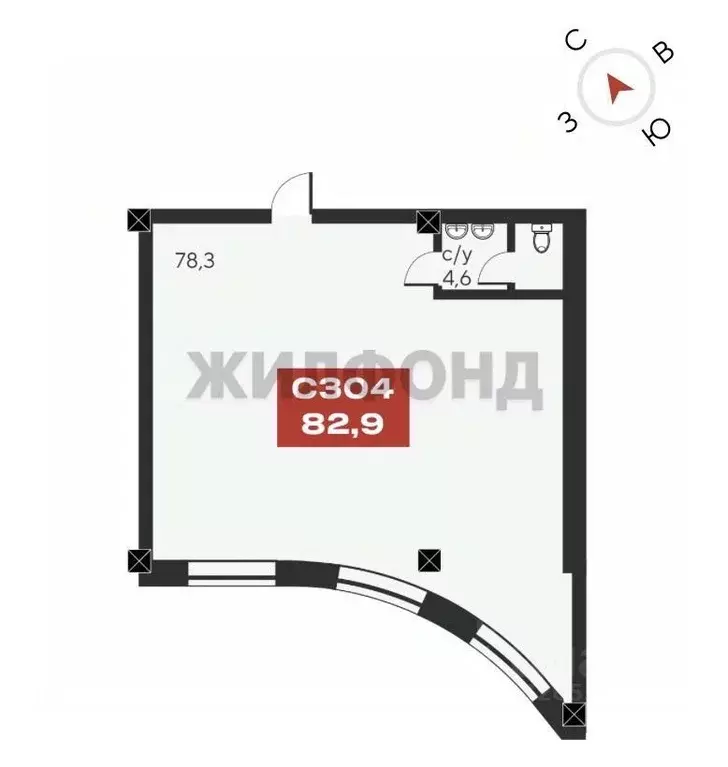 Офис в Новосибирская область, Новосибирск ул. Маковского, 6 (83 м) - Фото 1
