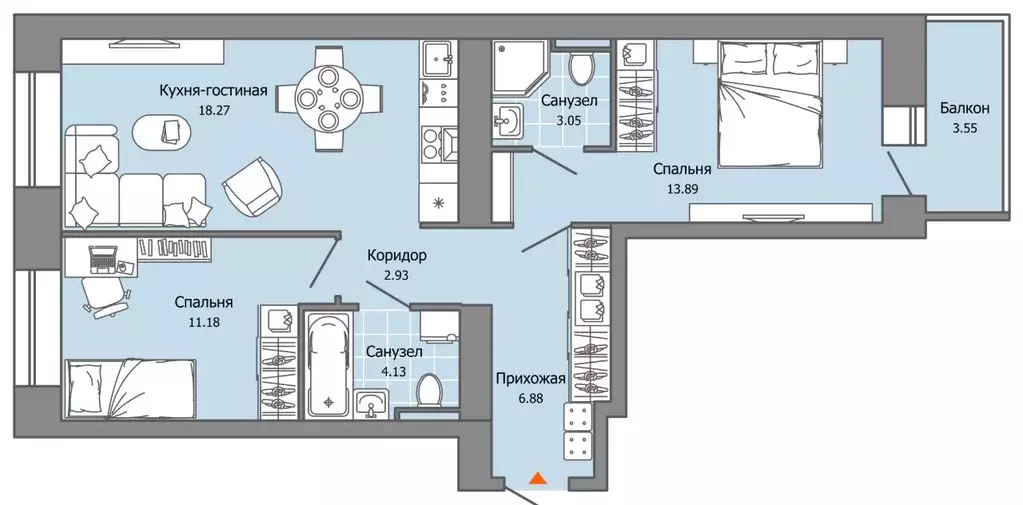 2-к кв. Пермский край, Пермь ул. Дзержинского, 35А (61.0 м) - Фото 2