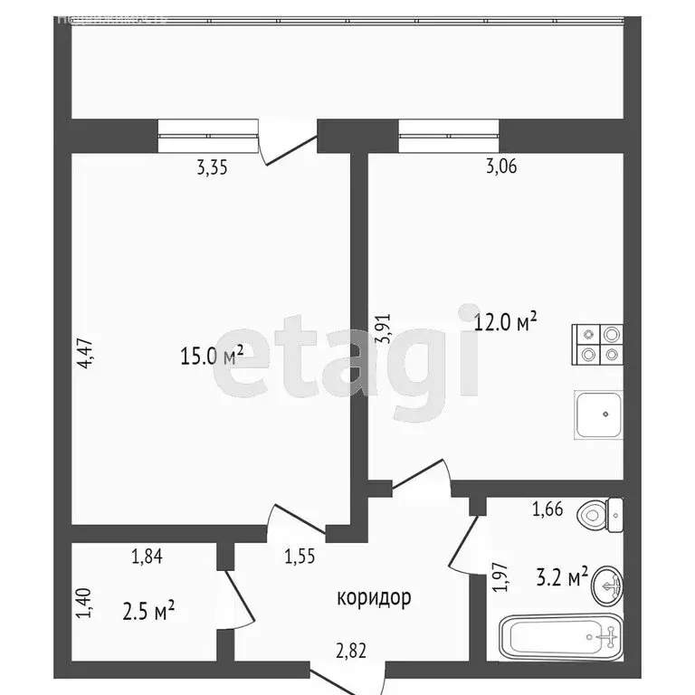 1-комнатная квартира: Тюмень, бульвар Бориса Щербины, 13 (37.4 м) - Фото 1