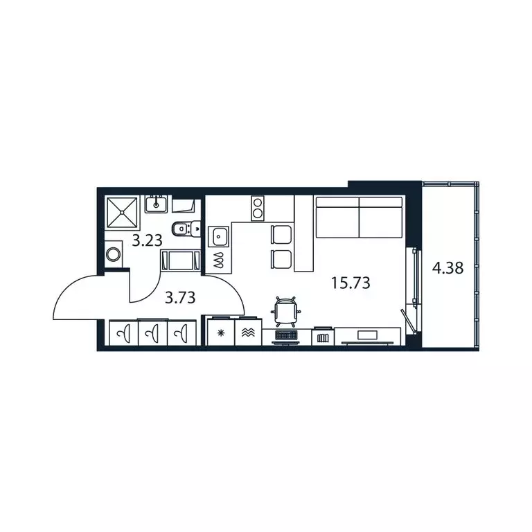 Квартира-студия: Мурино, Романовская улица, 9 (22.2 м) - Фото 1