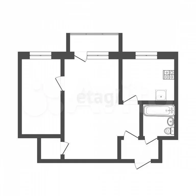 2-к. квартира, 45 м, 5/5 эт. - Фото 0