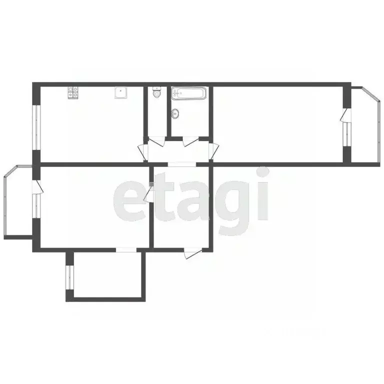 2-к кв. Тюменская область, Тюмень ул. Пермякова, 69к2 (72.6 м) - Фото 2