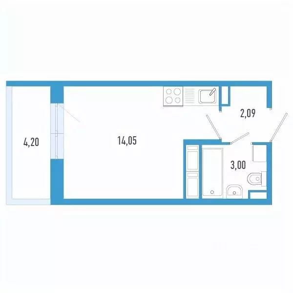 Студия Санкт-Петербург пос. Шушары,  (20.4 м) - Фото 0