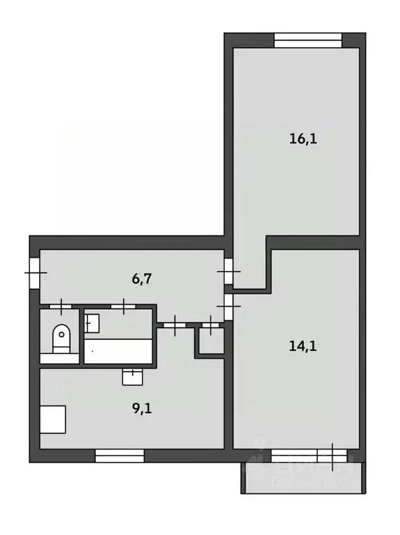2-к кв. Санкт-Петербург ул. Белышева, 4И (50.0 м) - Фото 2
