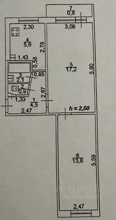 2-к кв. Тверская область, Тверь просп. Николая Корыткова, 24 (44.1 м) - Фото 1
