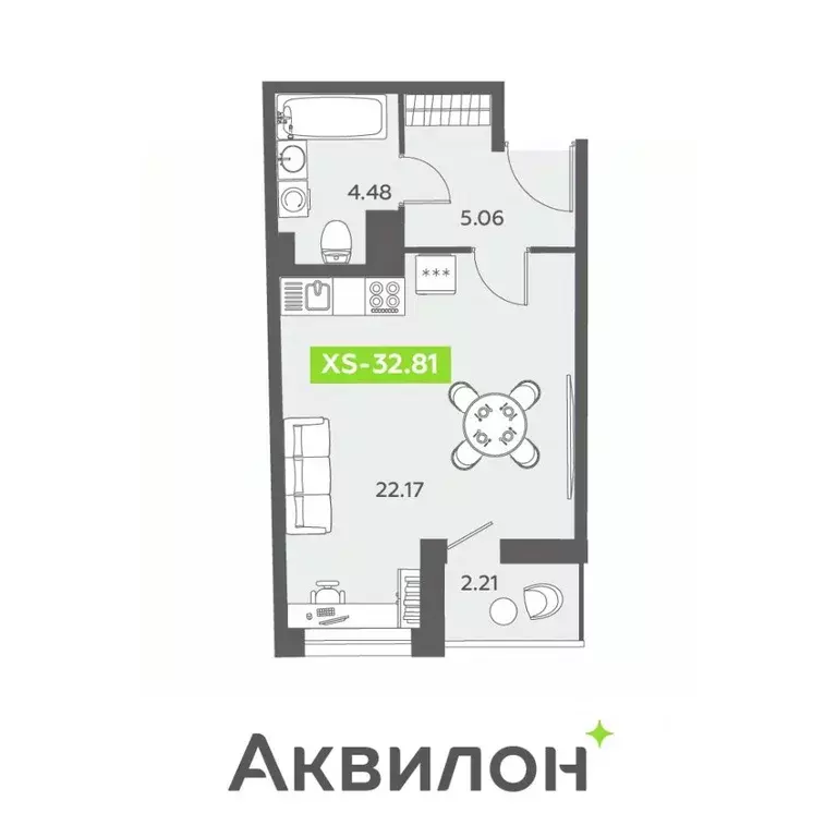 Студия Санкт-Петербург бул. Головнина, 6к1 (33.2 м) - Фото 0