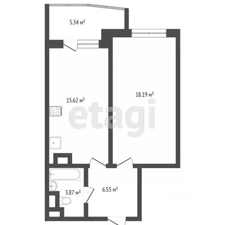 1-к кв. Тверская область, Тверь Оснабрюкская ул., 32 (48.0 м) - Фото 1