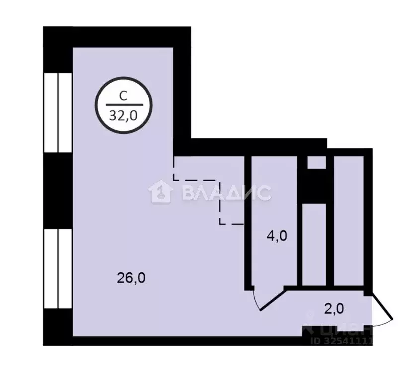 Студия Московская область, Люберцы Октябрьский просп., 403 (32.0 м) - Фото 2