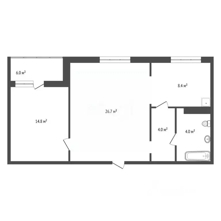 2-к кв. Красноярский край, Красноярск ул. Алексеева, 29 (62.0 м) - Фото 2