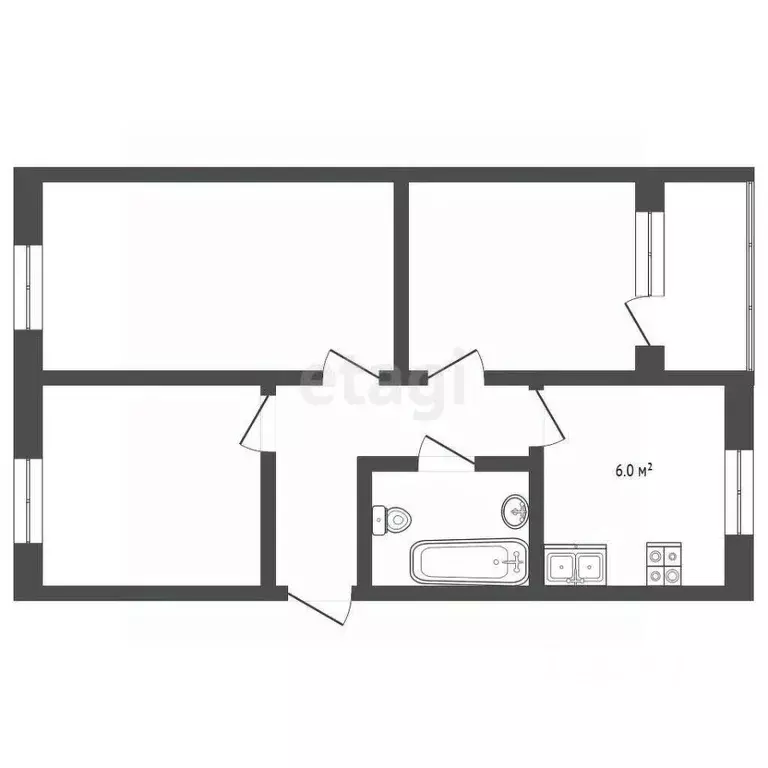 3-к кв. Ставропольский край, Пятигорск ул. Кочубея (63.0 м) - Фото 2