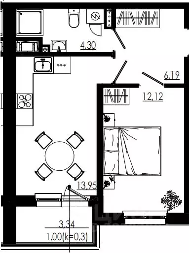 1-к кв. Ленинградская область, Тосненский район, Форносовское ... - Фото 1