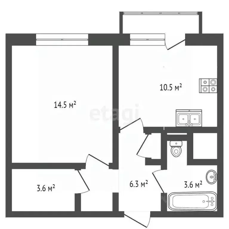 1-к кв. Орловская область, Орел Артельный пер., 20 (31.0 м) - Фото 0