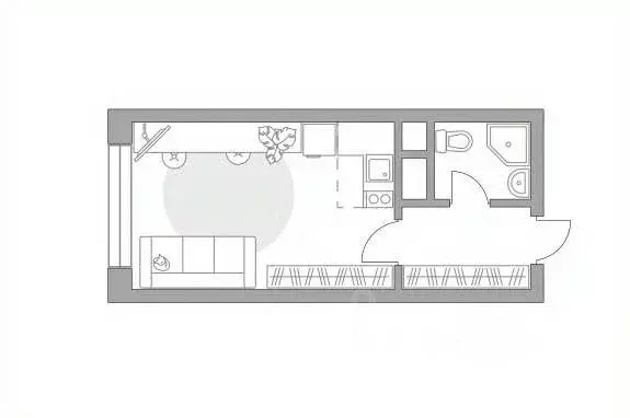 Студия Московская область, Балашиха ул. Яганова, 3 (23.4 м) - Фото 1