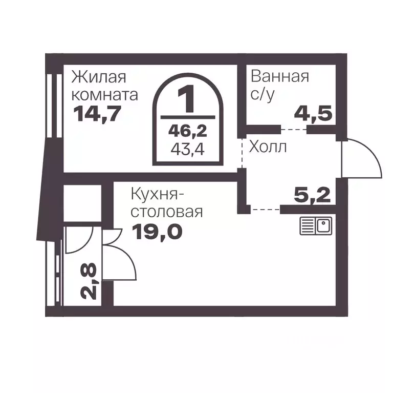 1-к кв. Челябинская область, Челябинск просп. Ленина, 19В (43.4 м) - Фото 0