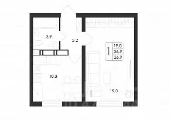 1-к кв. Воронежская область, Воронеж ул. Шидловского, 38 (36.9 м) - Фото 0