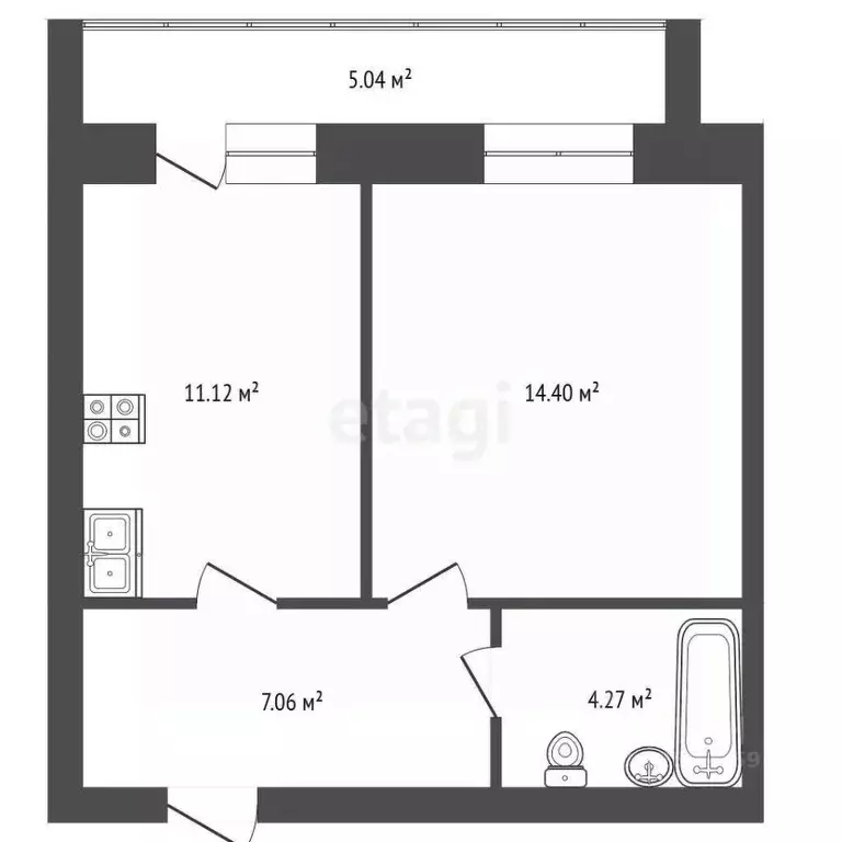 1-к кв. Тамбовская область, Тамбов ул. Агапкина, 19 (37.4 м) - Фото 2