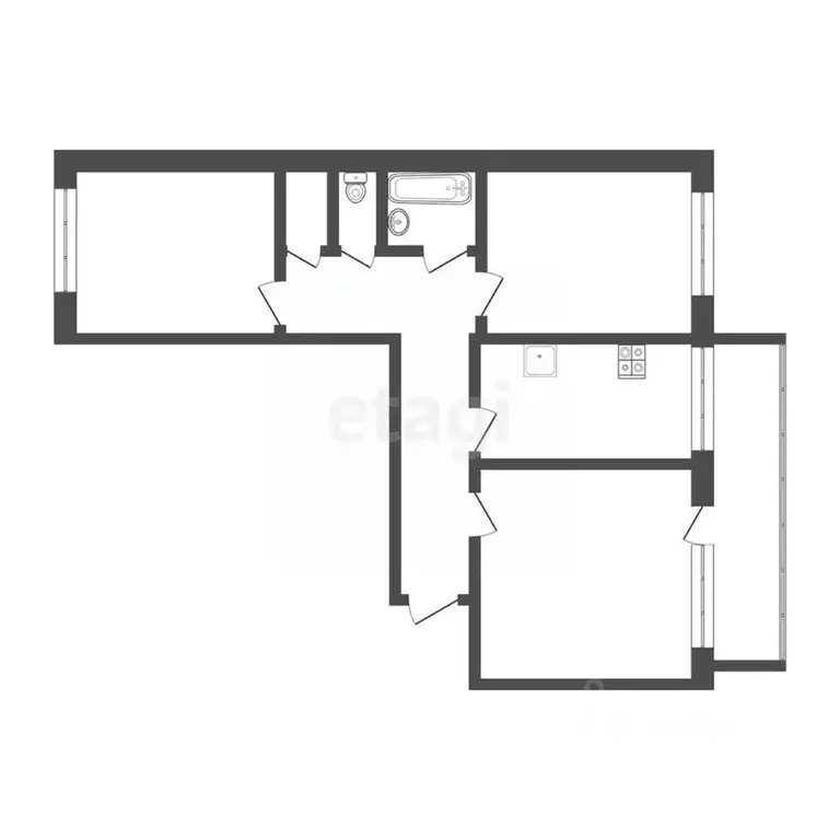 3-к кв. Тюменская область, Тюмень Восточный мкр, ул. Моторостроителей, ... - Фото 2