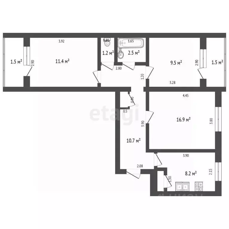 3-к кв. Башкортостан, Стерлитамак ул. Худайбердина, 25 (64.0 м) - Фото 0