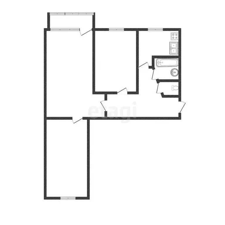 3-комнатная квартира: Кыштым, улица Победы, 4 (57.1 м) - Фото 1