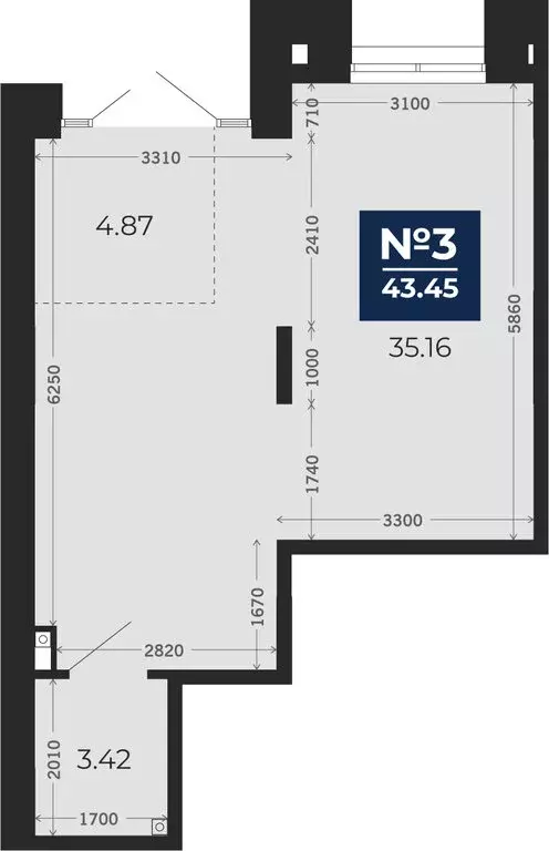 Помещение свободного назначения (43.45 м) - Фото 1