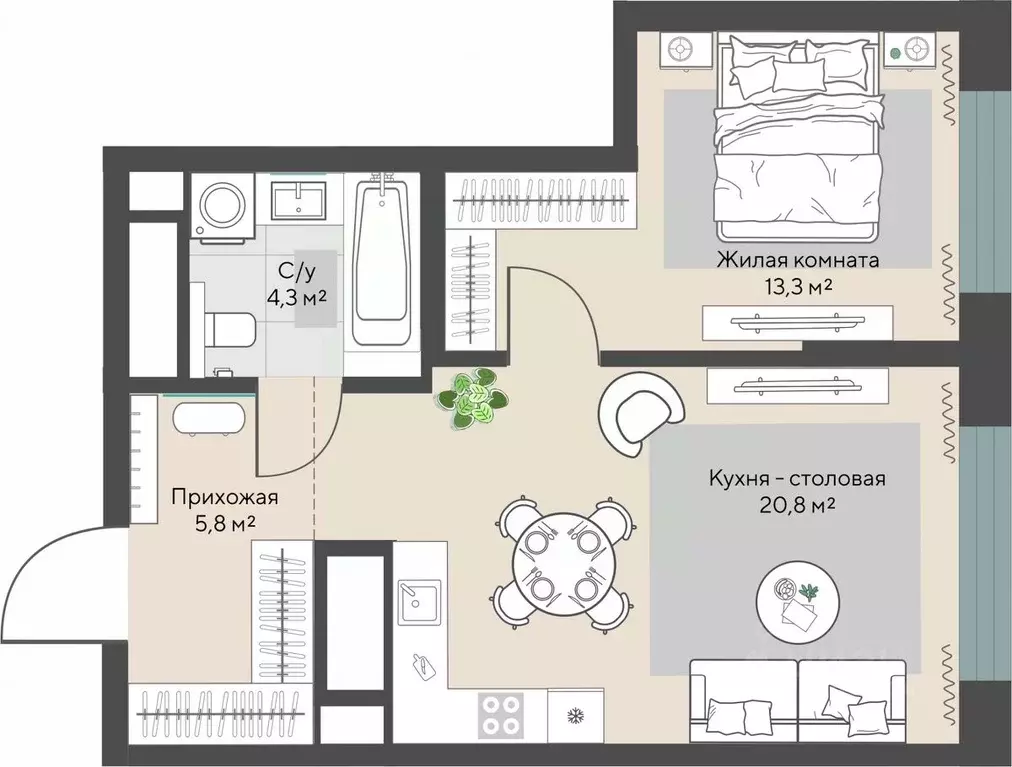 1-к кв. Свердловская область, Екатеринбург Эльмаш жилрайон, Изумрудный ... - Фото 1