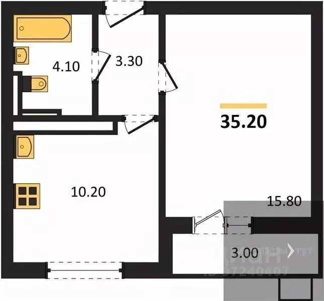 1-к кв. Воронежская область, Воронеж ул. Загоровского, 5/1 (35.2 м) - Фото 0