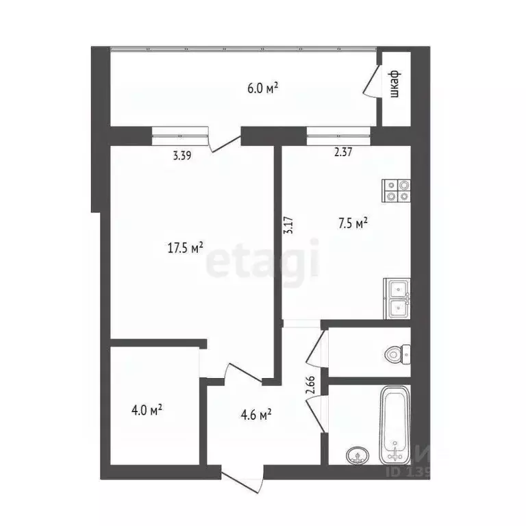 1-к кв. Тюменская область, Тюмень ул. Боровская, 8 (34.4 м) - Фото 2