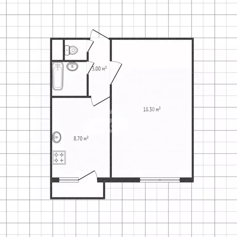 1-к кв. Липецкая область, Липецк ул. Имени А.И. Хорошавина, 29 (36.0 ... - Фото 2