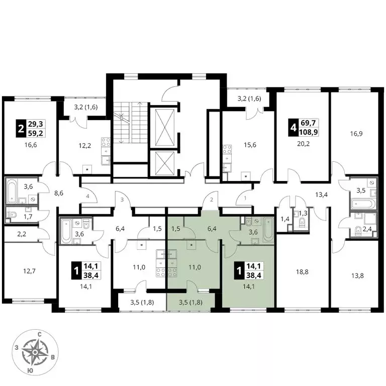 1-комнатная квартира: посёлок Битца, жилой комплекс Южная Битца, Южный ... - Фото 1