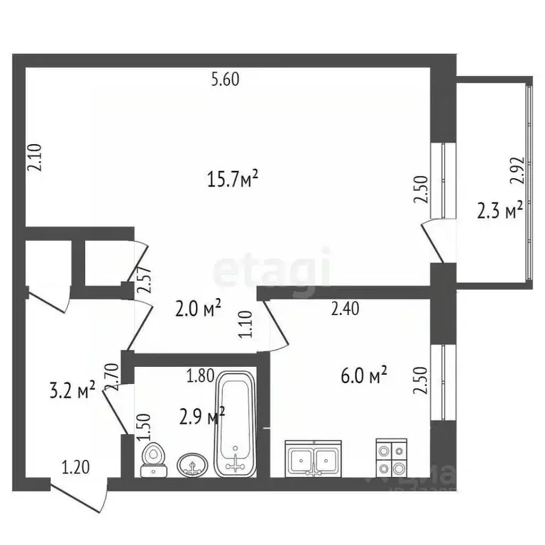 1-к кв. Кемеровская область, Топки ул. Луначарского, 9 (30.0 м) - Фото 1