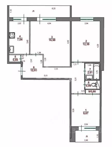 3-к кв. Ульяновская область, Ульяновск ул. Варейкиса, 28 (62.9 м) - Фото 1