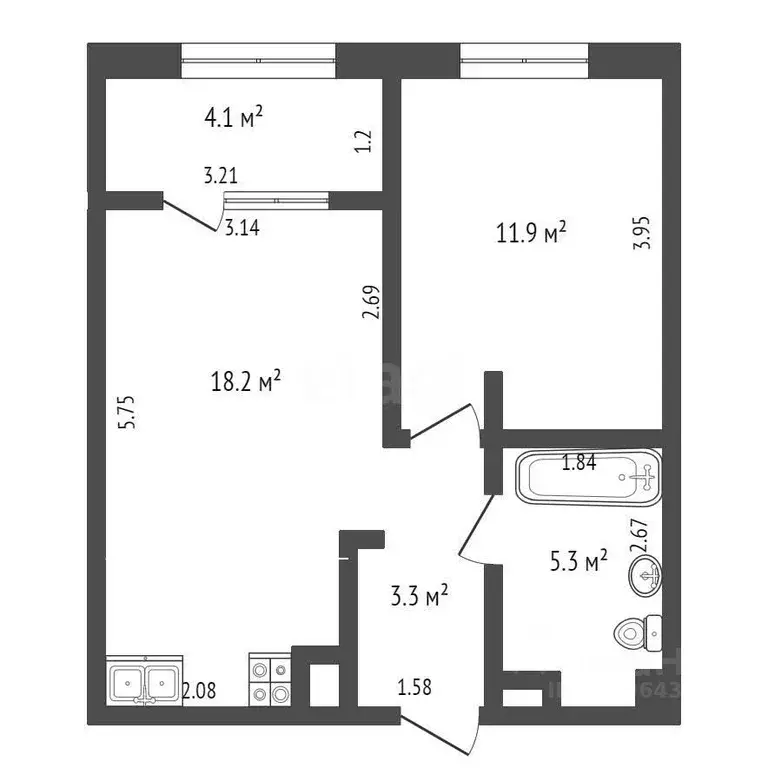 1-к кв. Москва Кронштадтский бул., 6к1 (42.7 м) - Фото 1