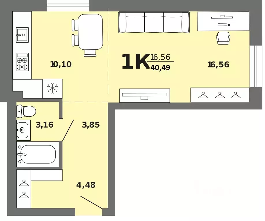 1-к кв. Алтай, Майминский район, с. Майма  (40.49 м) - Фото 1
