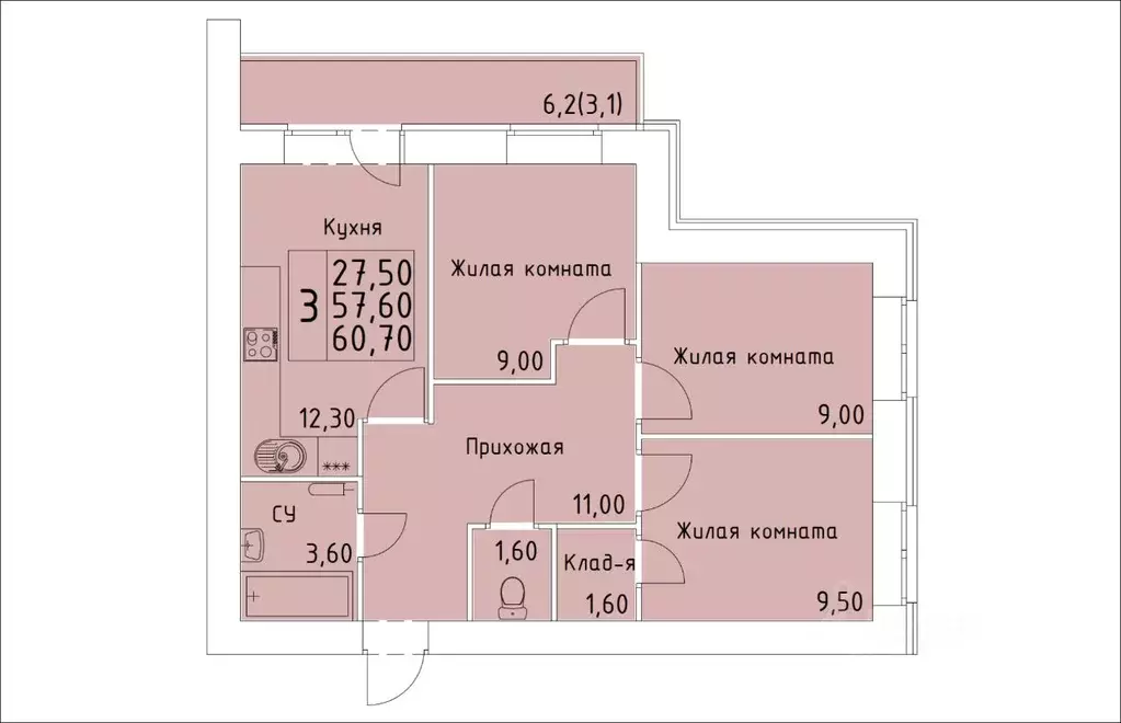 3-к кв. Кировская область, Киров ул. Красной Звезды (60.7 м) - Фото 0