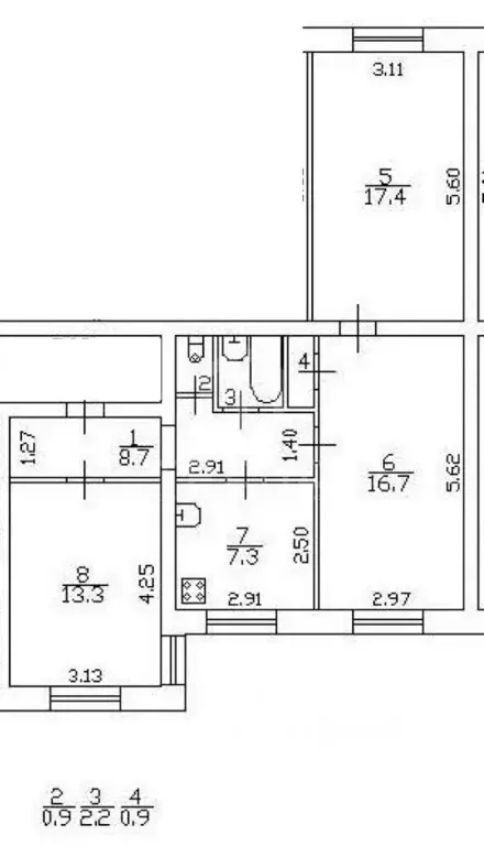 3-к кв. Санкт-Петербург Северный просп., 87К1 (67.5 м) - Фото 2