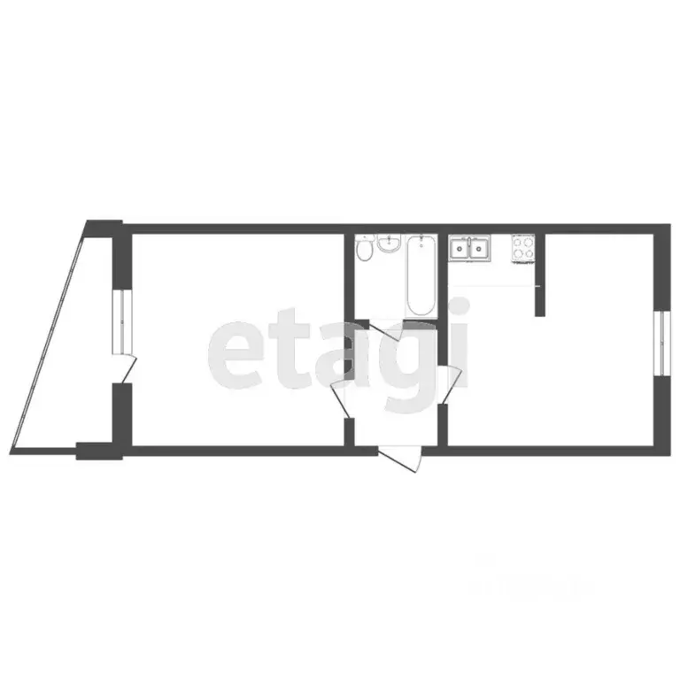 1-к кв. Тюменская область, Тюмень ул. 30 лет Победы, 76 (33.6 м) - Фото 2