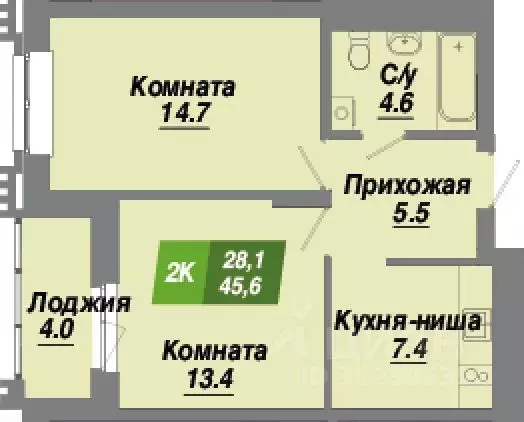 2-к кв. Новосибирская область, Новосибирск Калининский квартал жилой ... - Фото 1