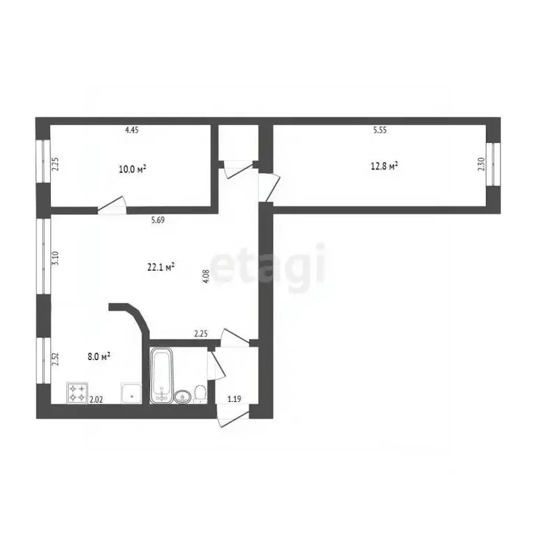 3-к кв. Тюменская область, Тюмень ул. 50 лет Октября, 51 (55.7 м) - Фото 1