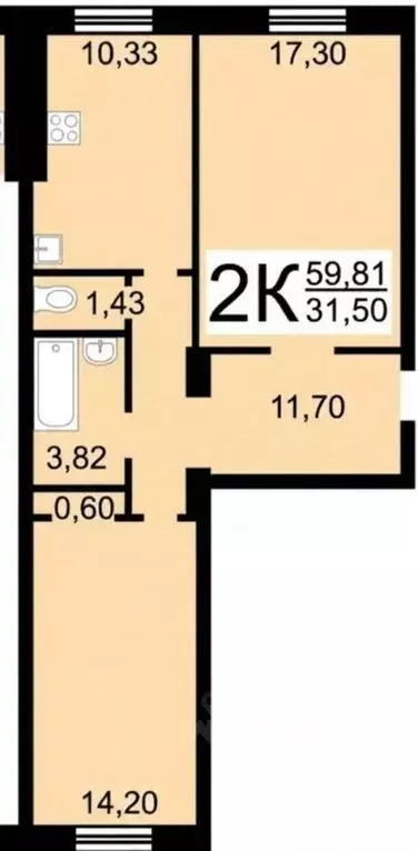 2-к кв. Нижегородская область, Дзержинск просп. Ленина, 85 (59.0 м) - Фото 2
