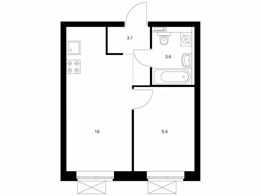 2-комнатная квартира: Владивосток, ЖК Снежный Парк, 3 (49.5 м) - Фото 1
