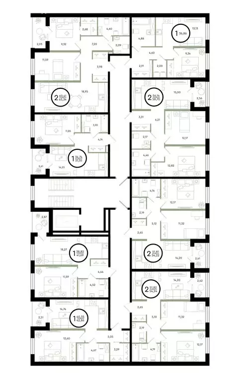 2-комнатная квартира: Тюмень, улица Александра Звягина, 6 (54.22 м) - Фото 1