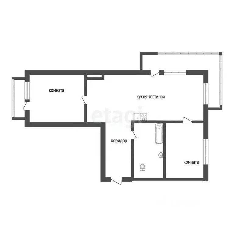 3-к кв. Бурятия, Улан-Удэ 111-й мкр, 3/1 (74.0 м) - Фото 2