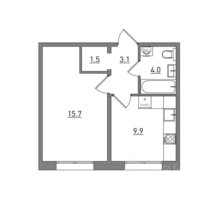 1-к кв. Кировская область, Киров бул. Прибрежный, 6 (34.2 м) - Фото 1