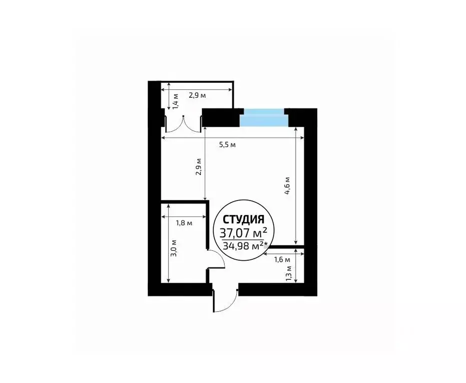 Студия Самарская область, Самара пос. Мехзавод, Новая Самара мкр,  ... - Фото 2