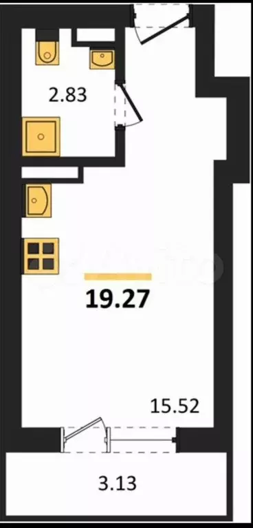 Квартира-студия, 19,3 м, 18/20 эт. - Фото 0