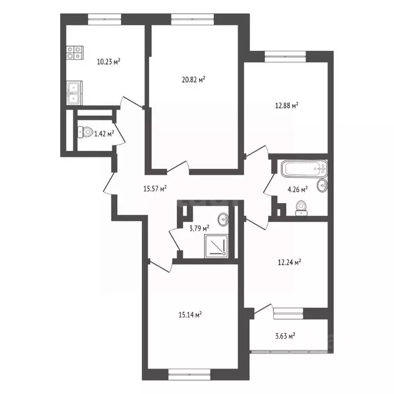 4-к кв. Москва пер. Посланников, 6 (98.16 м) - Фото 2