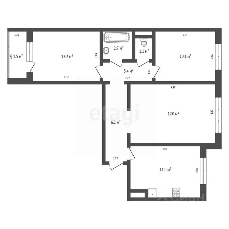 Комната Брянская область, Брянск ул. Брянского Фронта, 10/1 (37.0 м) - Фото 1
