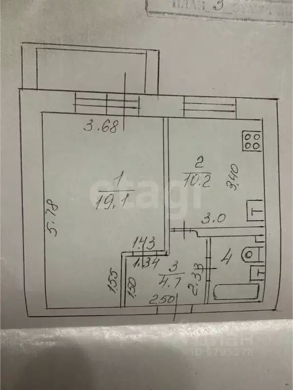 1-к кв. Татарстан, Казань просп. Ямашева, 79 (37.2 м) - Фото 2
