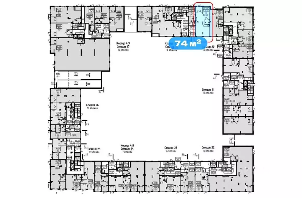 Торговая площадь в Москва Деснаречье жилой комплекс, к4.7 (74 м) - Фото 1