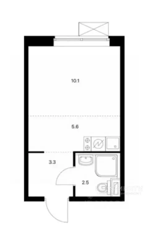 Студия Москва Домостроительная ул., 2 (21.5 м) - Фото 1